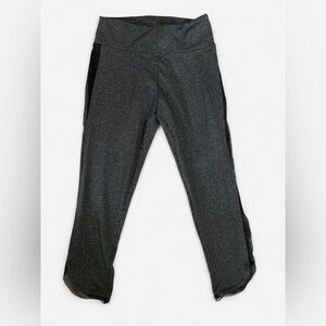 Dark Grey Victoria's Secret sport capri leggings with black mesh on the side
